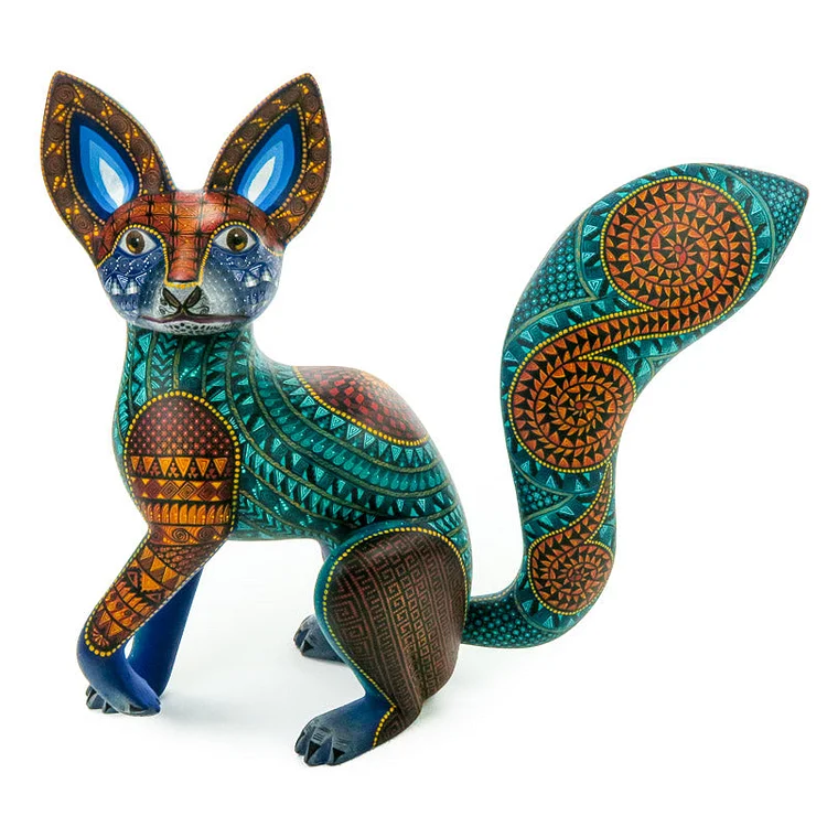 Beautiful Fox - Oaxacan Alebrije Wood Carving - Nestor Melchor