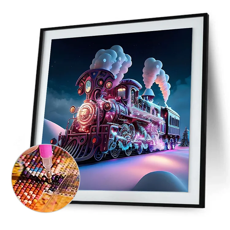 Train 30*30CM (Canvas) Full Round Drill Diamond Painting gbfke