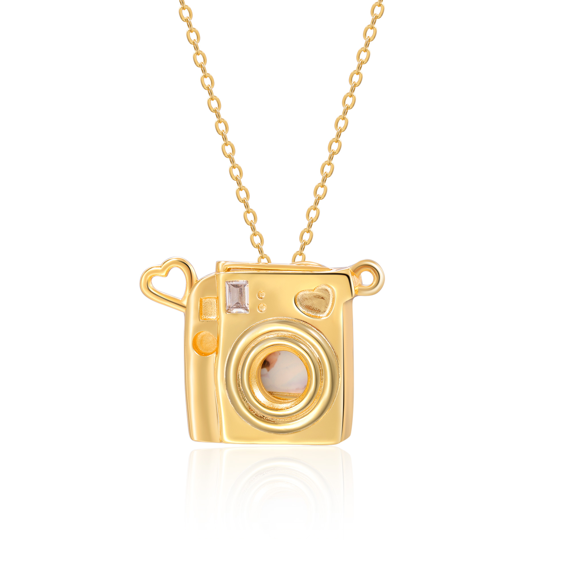 Collana macchina fotografica con 1 foto interna personalizzata