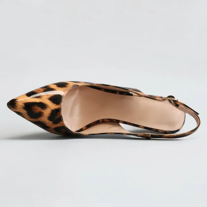 90mm Women's Pointed Toe Slingback Heels Pumps Comfortable Daily Red Bottoms Shoes-vocosishoes