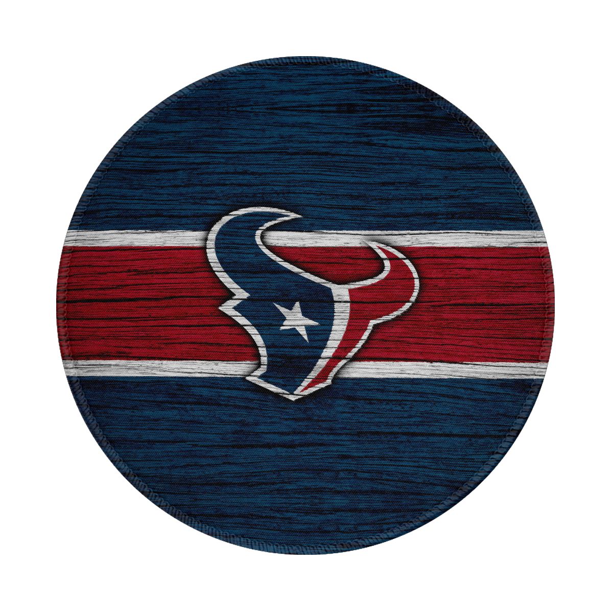 Houston Texans Wooden Texture Non-Slip Rubber Round Mouse Pad