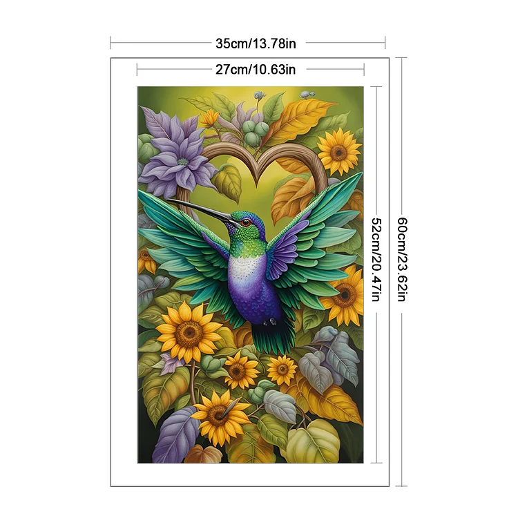 Stamping Cross Stitch Kit, Hummingbird and Flower Counting Cross