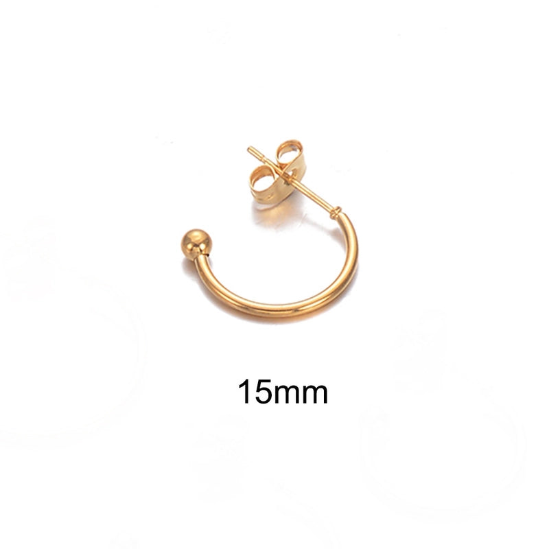 10 PCS/Package 304 Stainless Steel Solid Color Hook Earring Findings