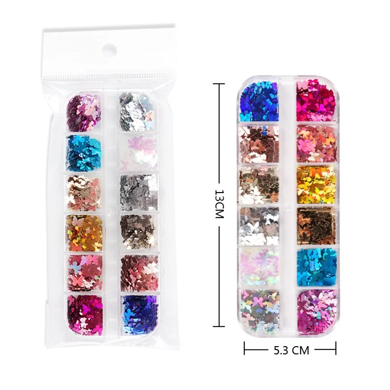 Butterfly Sequins Nail Art Holographic Flakes Glitter Nails Manicure Decoration Accessories Tool-Nail Inspo