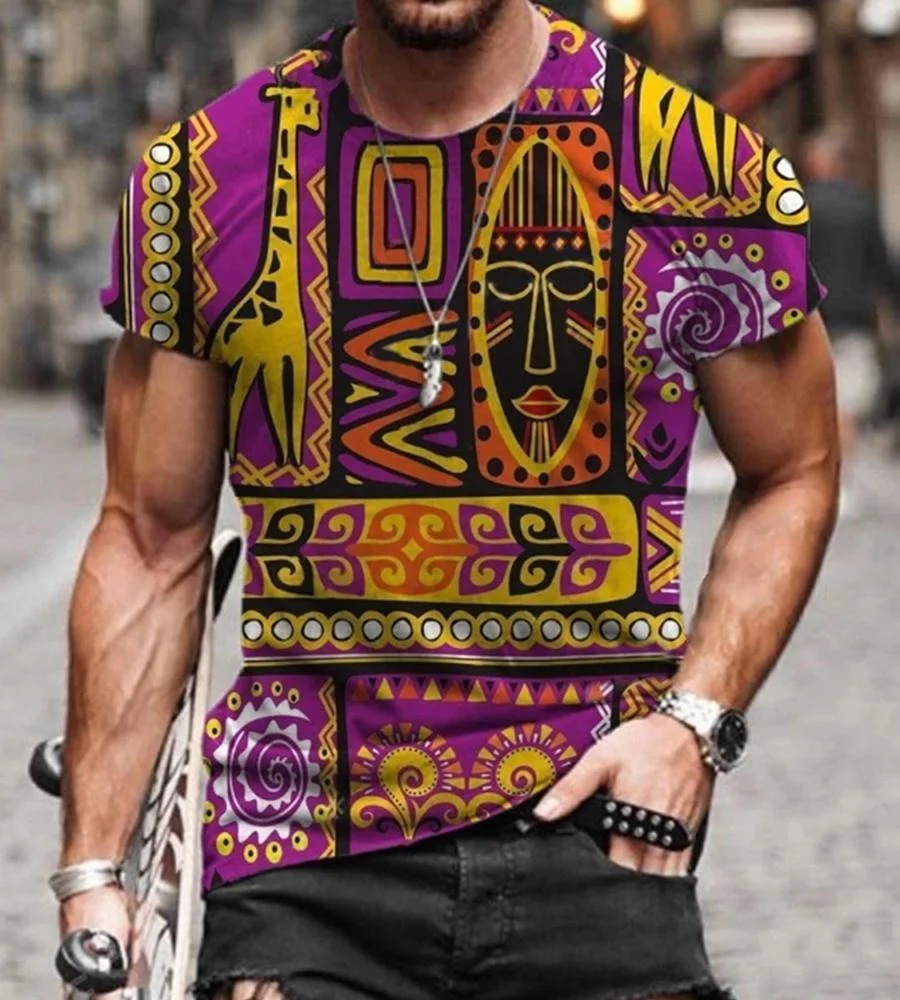 Men Abstract Print Casual T-shirts