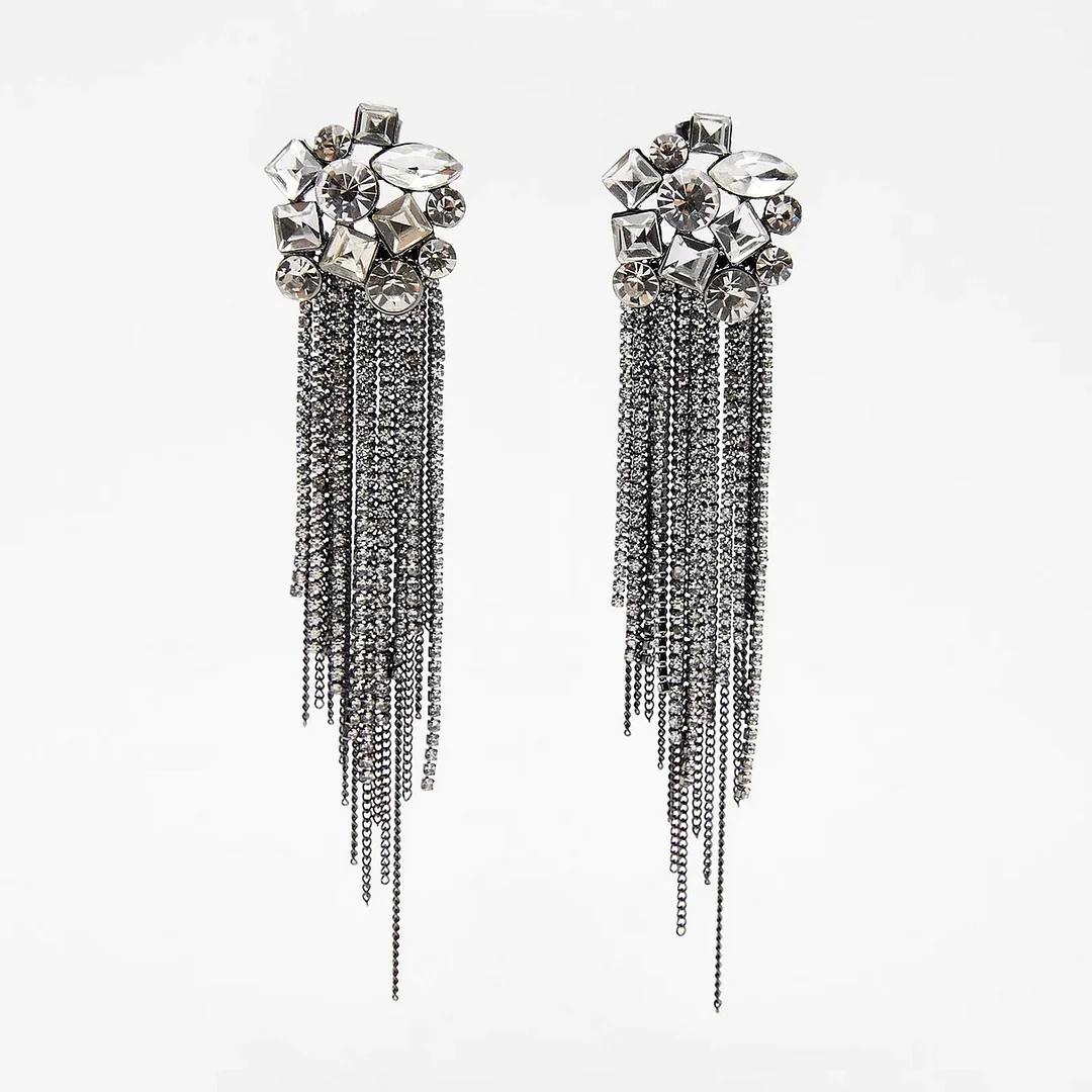 Dvacaman 2020 New Vintage Beaded Feldspar Drop Earrings for Women Boho Handmade Flower Rose Beads Tassel Earrings Dangle Jewelry