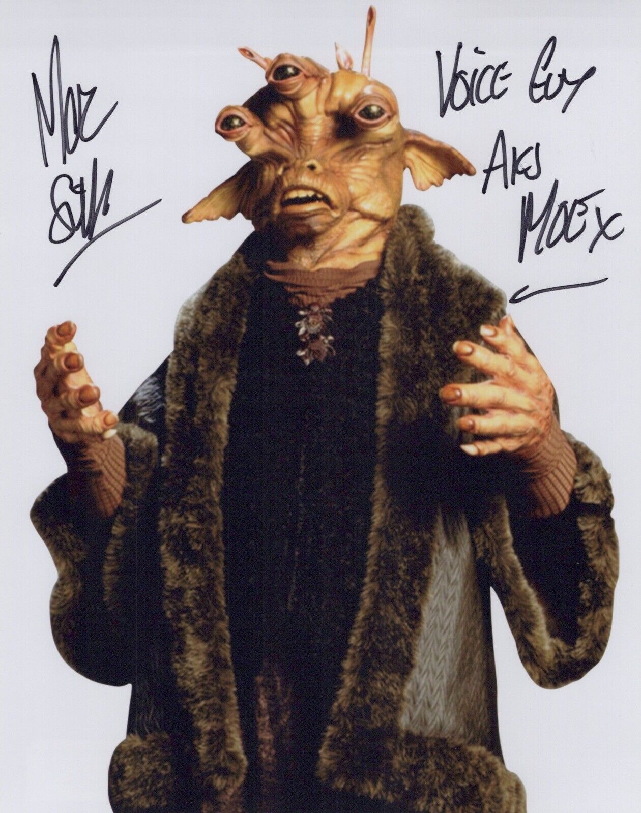 STAR WARS Phantom Menace movie Photo Poster painting signed by Marc Silk as Aks Moe