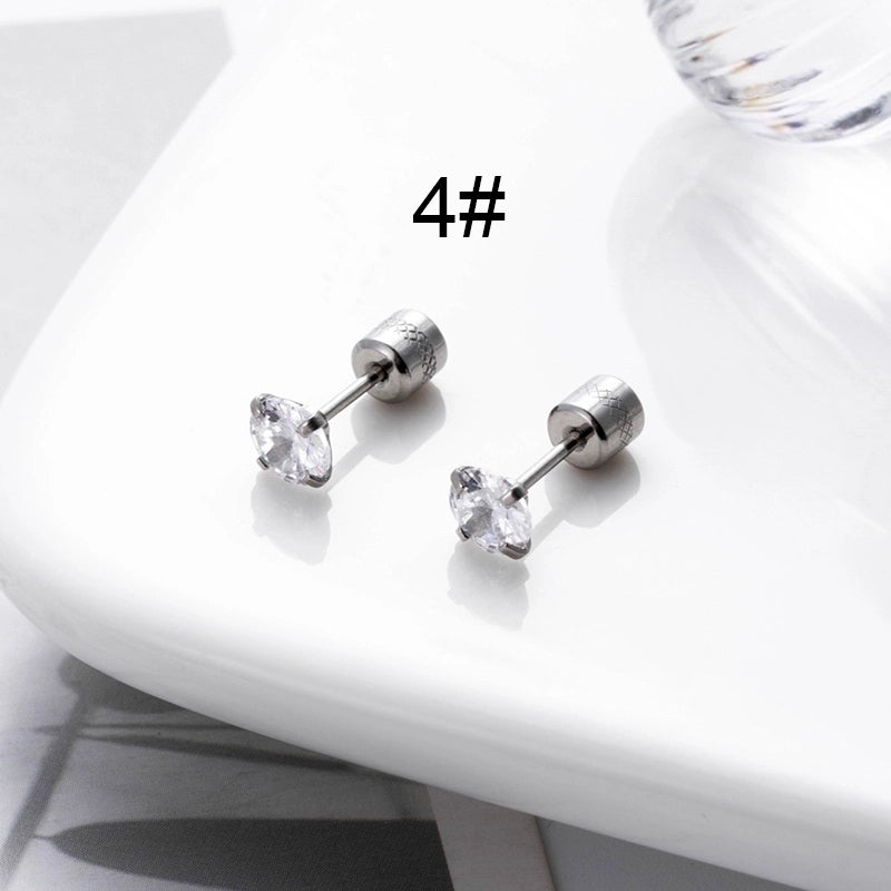 1 Pair Hip-Hop Geometric Cross Feather Plating 316 Stainless Steel Earrings