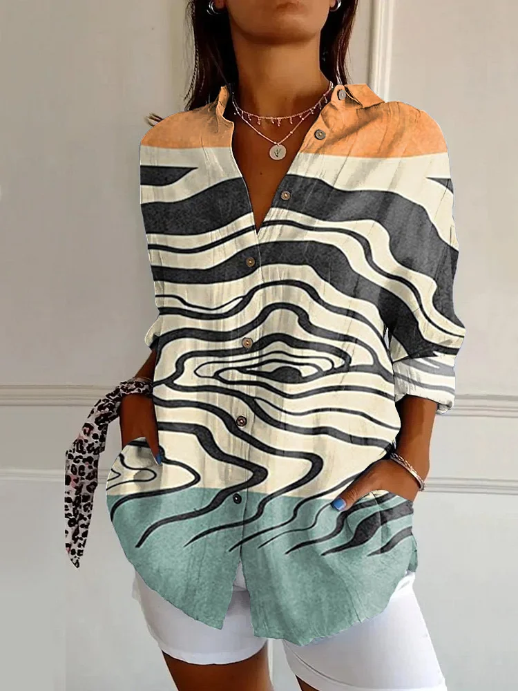 Vintage Bohemian Abstract Art Long Sleeve Shirt