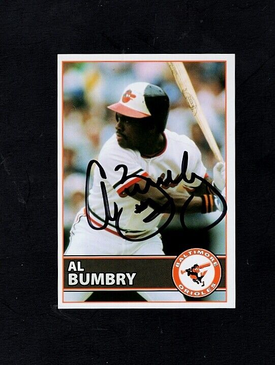 AL BUMBRY-BALTIMORE ORIOLES AUTOGRAPHED COLOR TEAM ISSUED PC Photo Poster painting