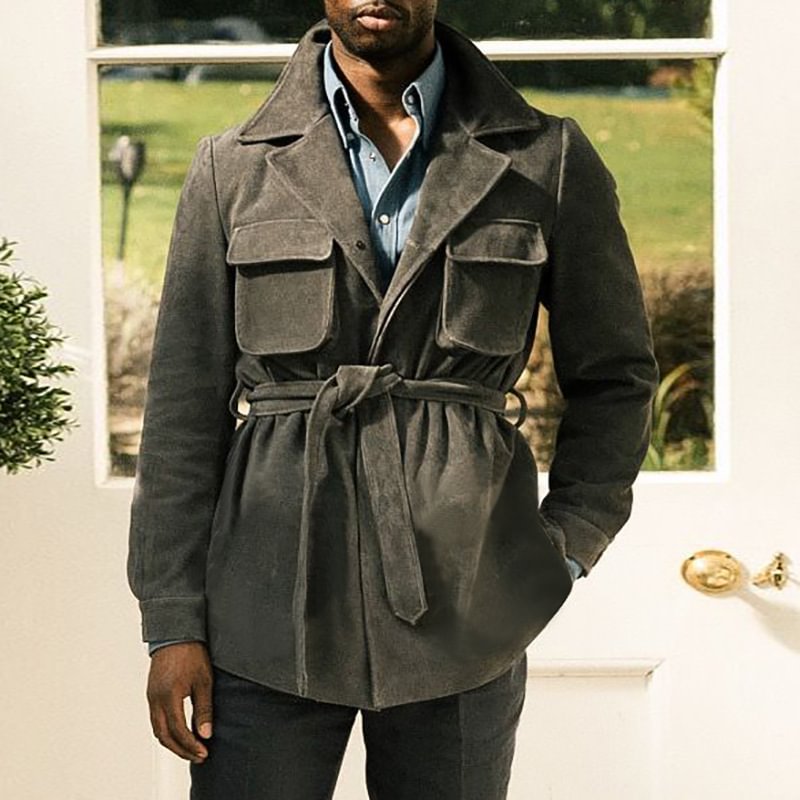 Men's solid color slim-fit jacket