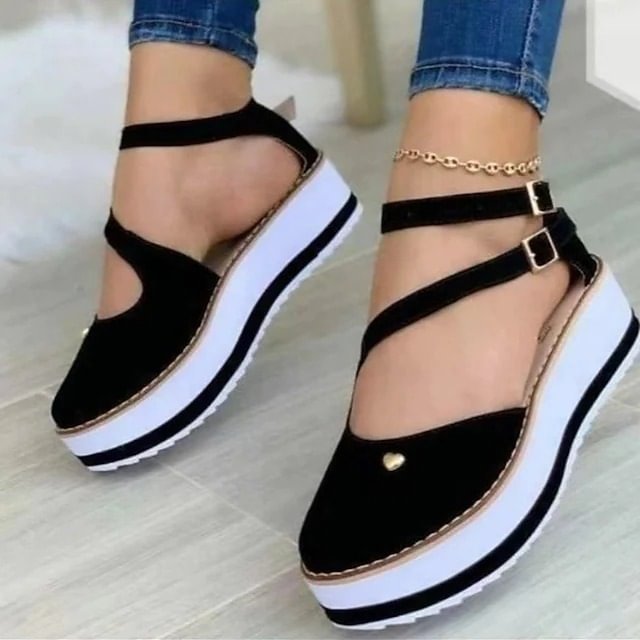 Women's closed toe chunky platform sandals | Summer platform sandals