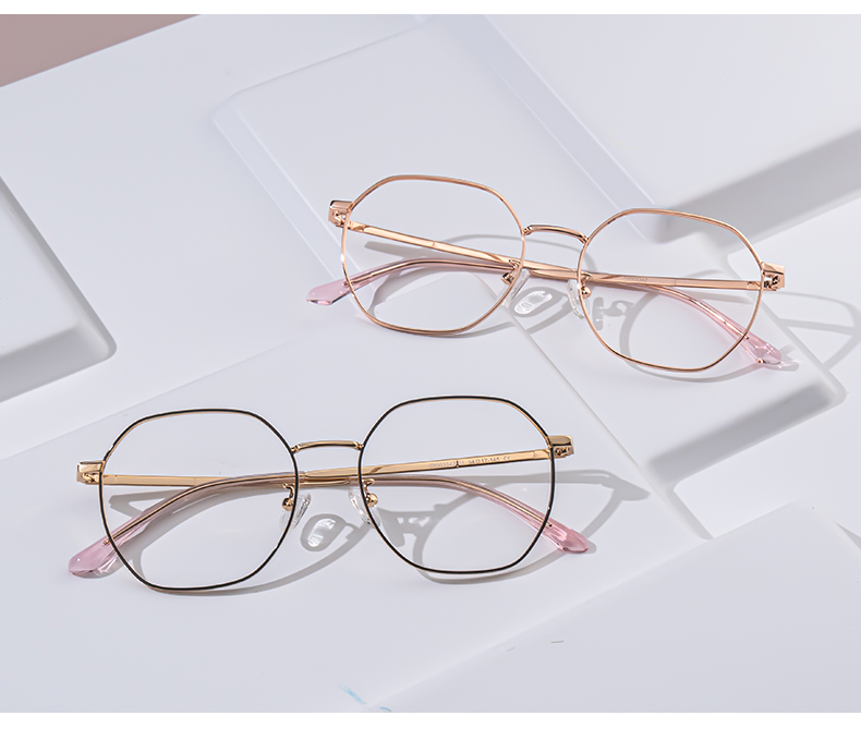 Lilly Rosa-Schwarz Geometrisch Brille