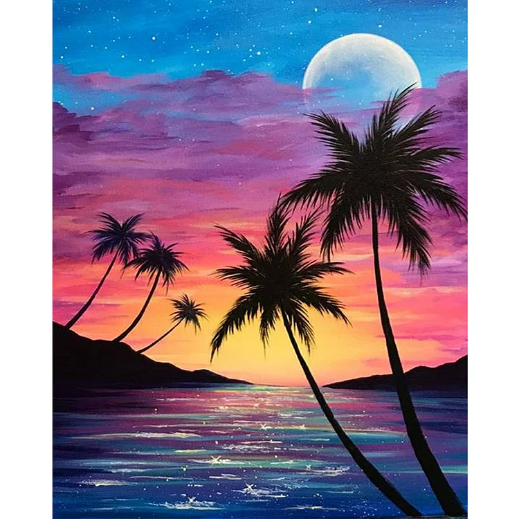 Sunset On The Beach - Printed Cross stitch 11CT 40*50CM