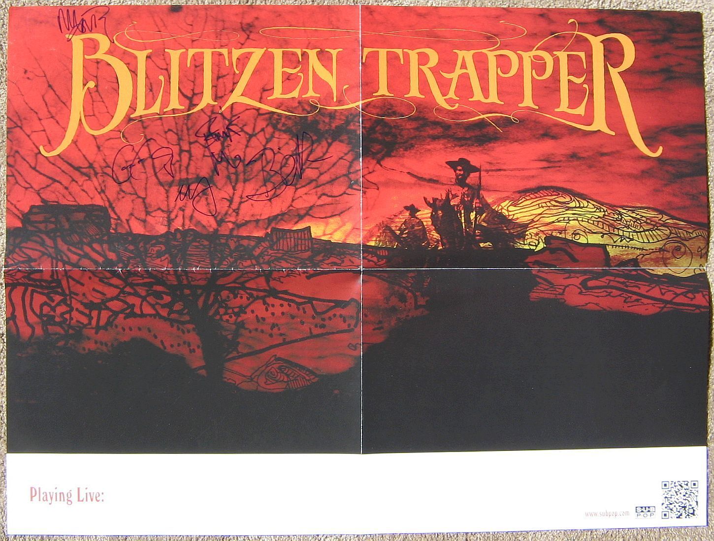 Signed BLITZEN TRAPPER (all 5) POSTER In-Person Tour Autograph