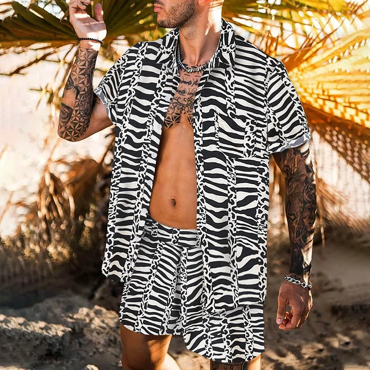 Summer Beach Hawaiian Style Two Piece Suits