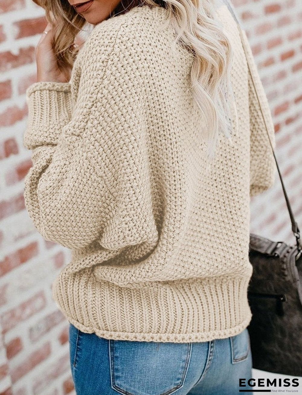 Autumn And Winter Loose Knit V-neck Pullover Sweater | EGEMISS