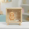 Personalized Cute Floral Bunny Bear Animals Wooden Clear Money Box Piggy Bank with Name Room Decor Birthday Gift for Girls Kids