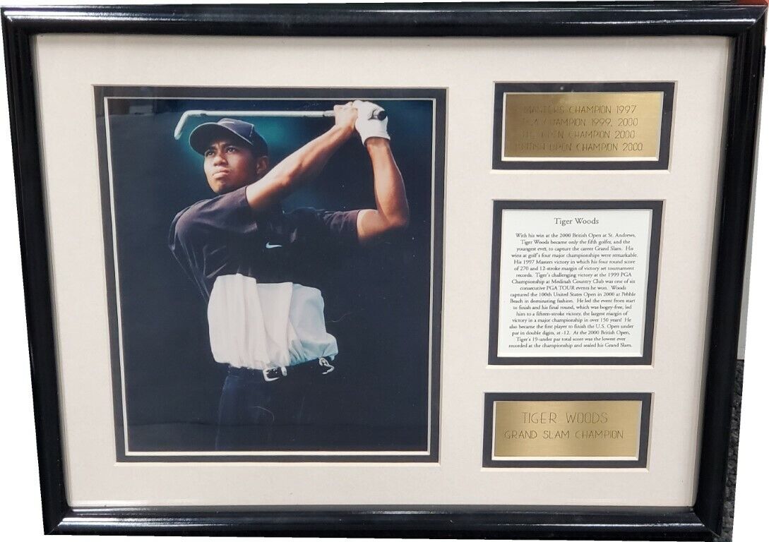 Tiger Woods Unsigned 8x10 Photo Poster painting Custom Framed to 12x15 Grand Slam Champion