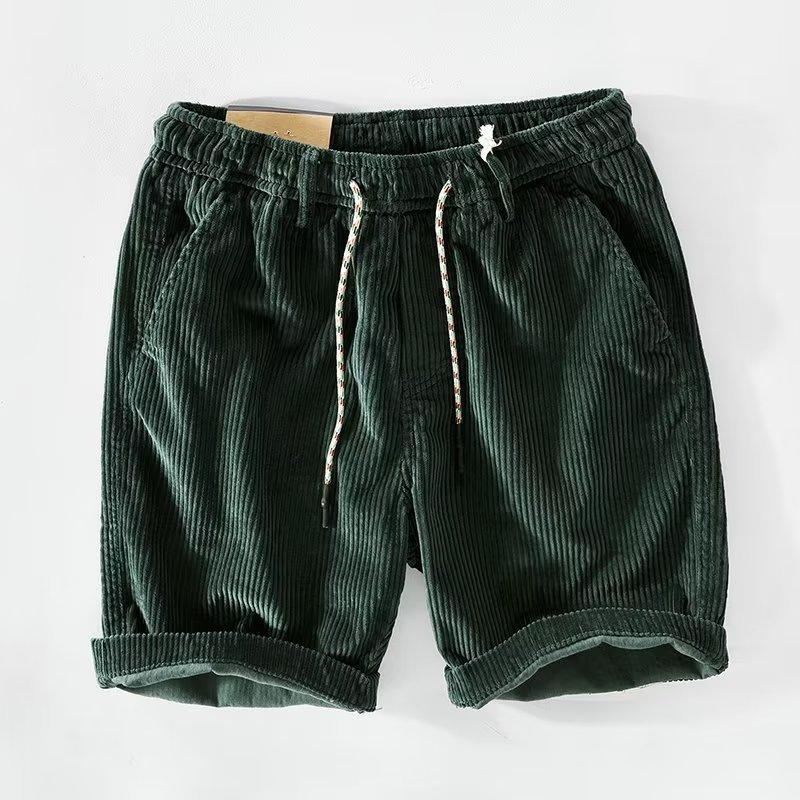 Men's Solid Color Loose Straight Corduroy Casual Shorts 32674281Z
