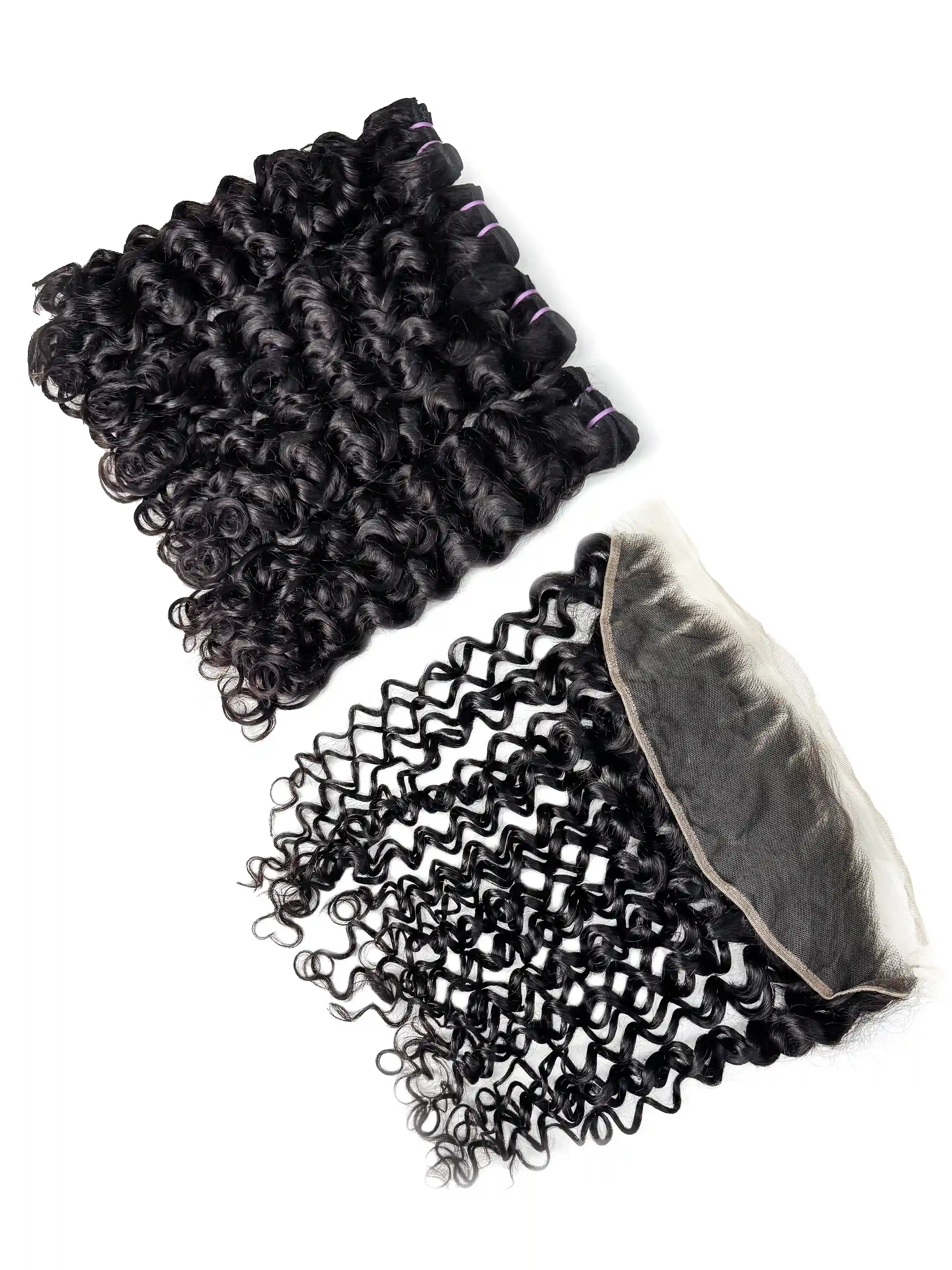 Water Wave 4PCS Bundles & 1PC 13x4 Lace Frontal | Transparent & HD Lace | 100% Human Hair | Top Virgin Hair
