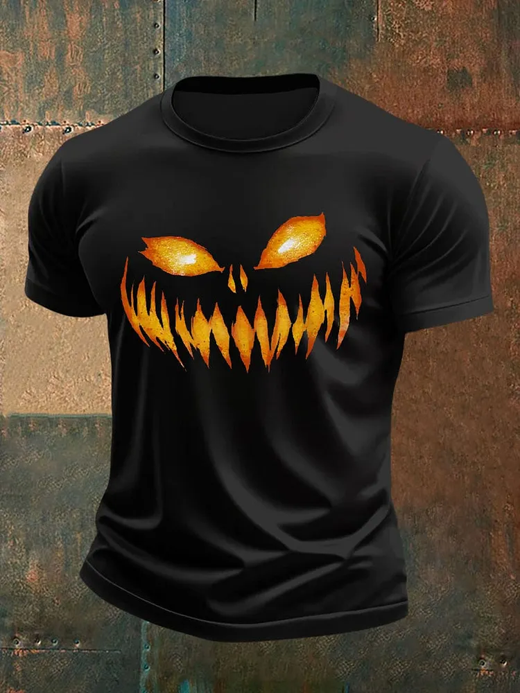 Men's Autumn Pumpkin Devil T-shirt 