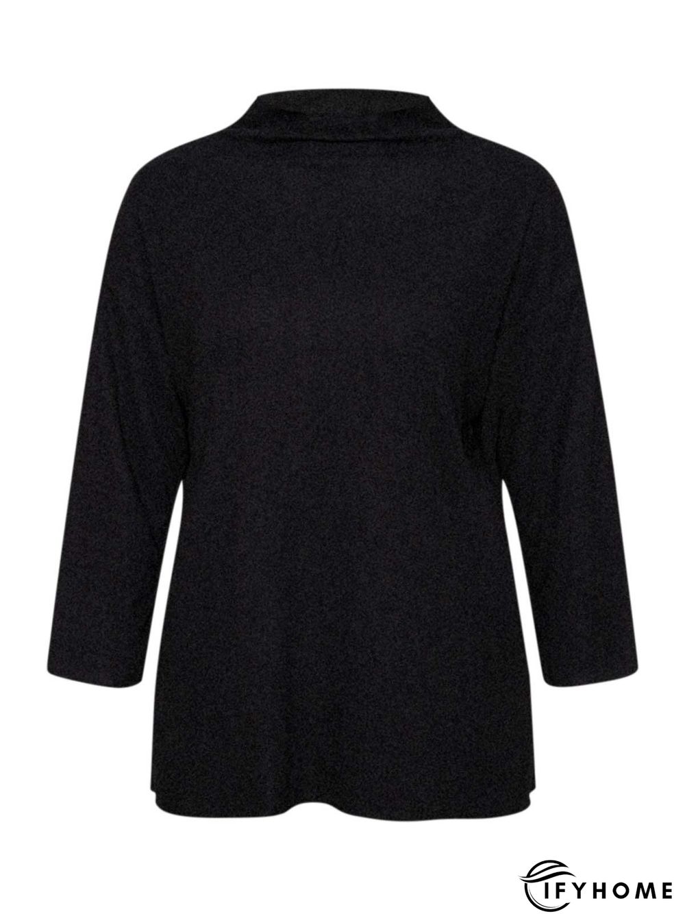 Casual Plain Boat Neck Long Sleeve Shirt | IFYHOME