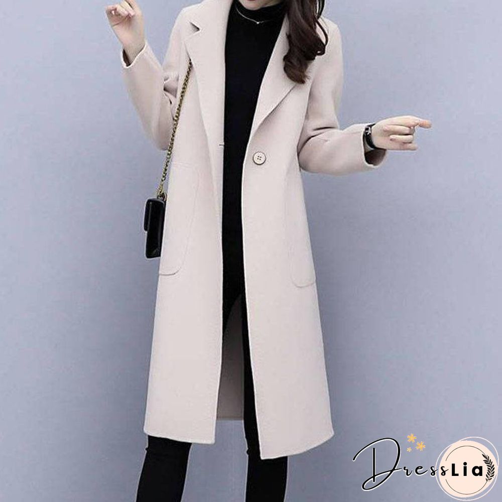 Woolen mid-length coat