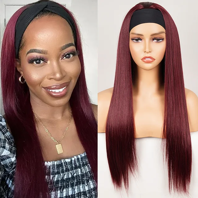 Jewtribute Hair®|Black Headband Wigs for Black Women Long Straight 