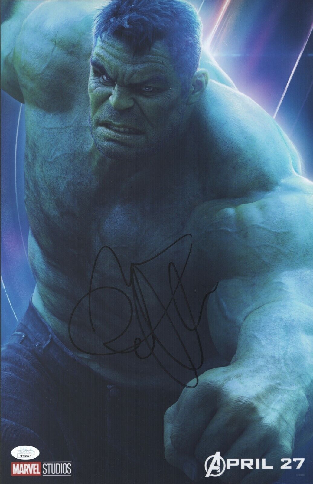 Mark Ruffalo Hand Signed 11x17 Avengers Infinity War / Endgame Hulk JSA COA