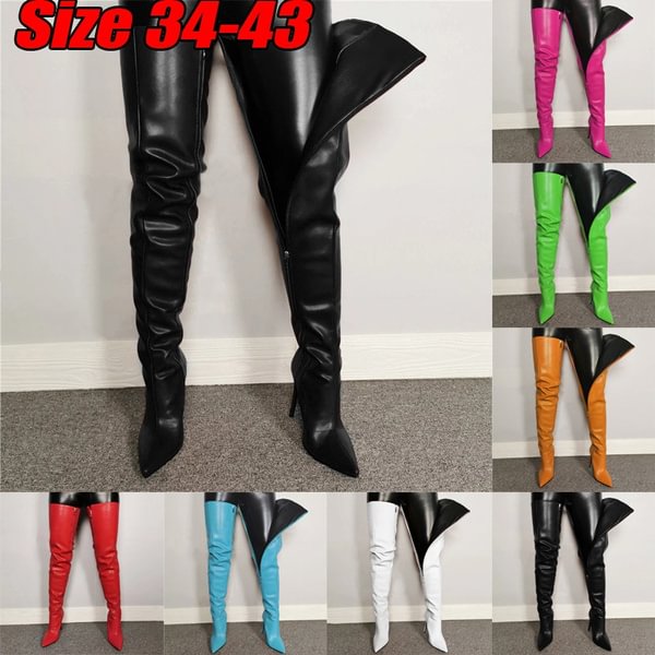 Fashion Winter New Women Shoes Pointed Toe High Stiletto Heel Side Zipper Sexy Ladies Over-the-knee Boots Plus Size 34-43 - Shop Trendy Women's Clothing | LoverChic