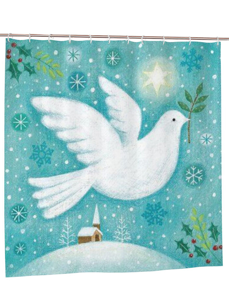 Comstylish Snowflake Peace Dove Shower Curtain