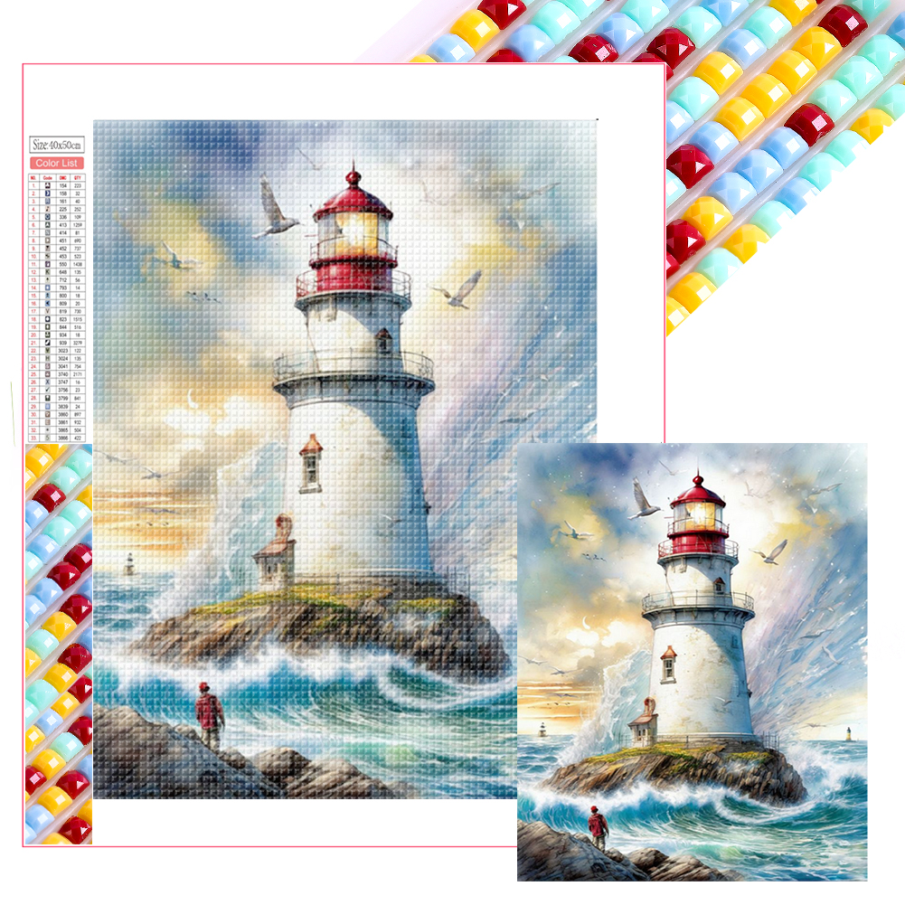 Lighthouse 40*50cm(picture) full square drill diamond painting