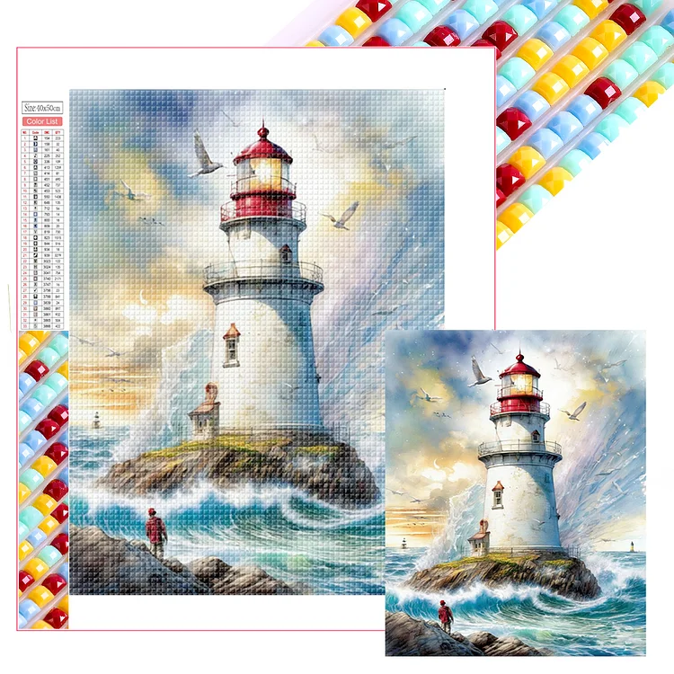 Lighthouse - Full Square Drill Diamond Painting - 40*50CM(Picture)