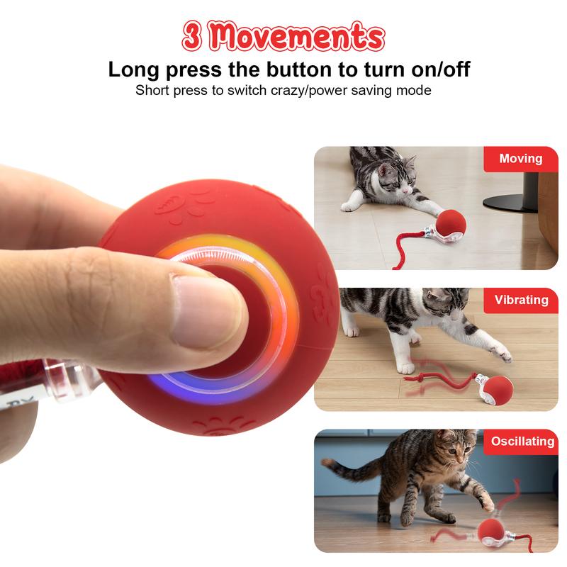 SPOVEN Cat&Dog Toy - Interactive USB Rechargeable  Ball Toy on Rug with Bird Chirping, Anti-Depression Fun Gift for Cats & Dogs 1
