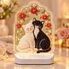 DIY Diamond Art LED Night Light &ndash; Light-Up Table Decor, Double-Sided Printed DIY Crystal Pearl Painting Decoration for Holiday & Gifts(Cat)