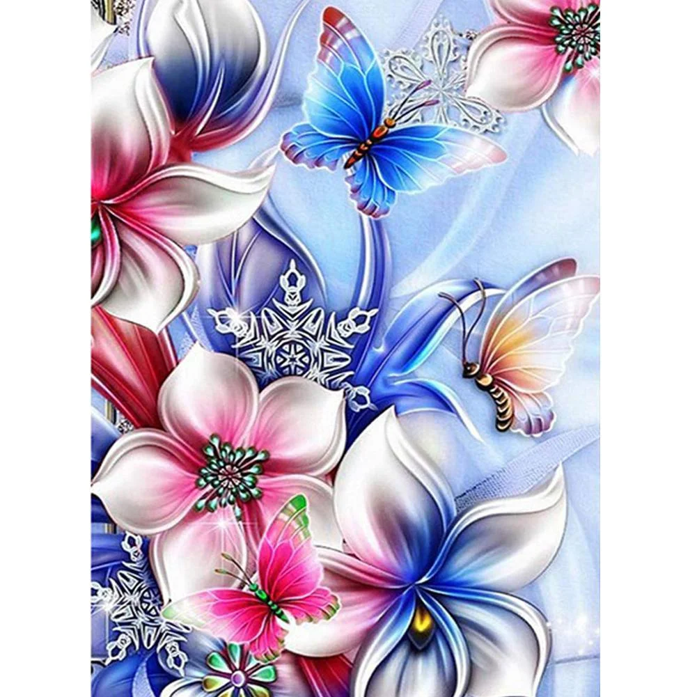 Diamond Painting - Special Shaped Drill - Flower Butterfly(25*30cm)