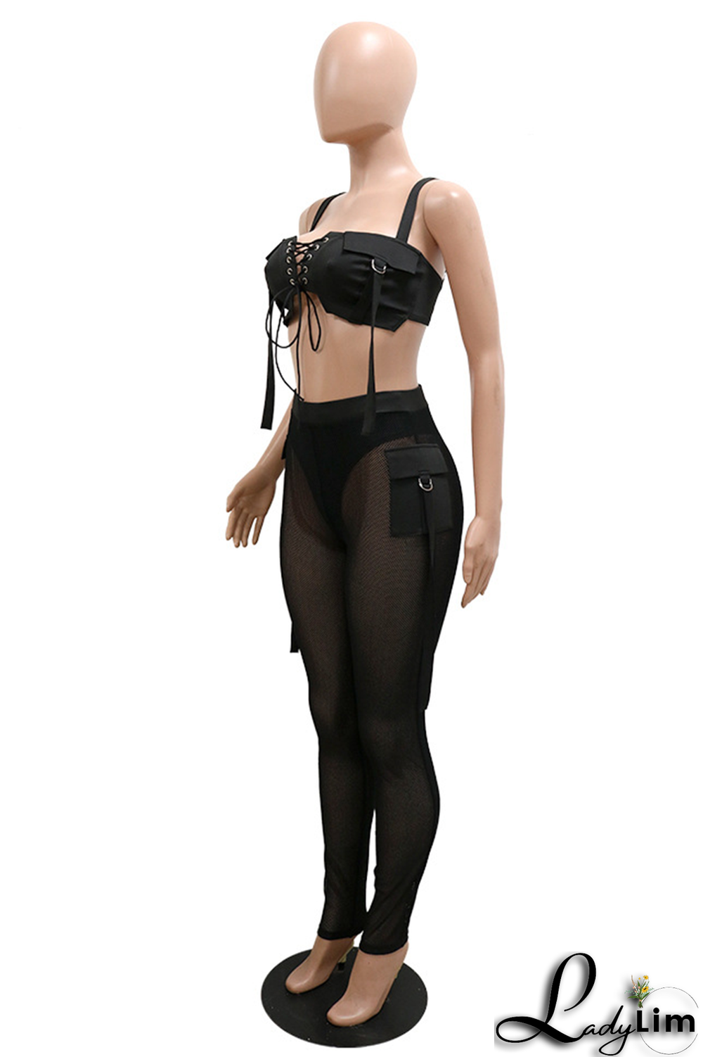 Apricot Sexy Solid Split Joint Spaghetti Strap Two Pieces