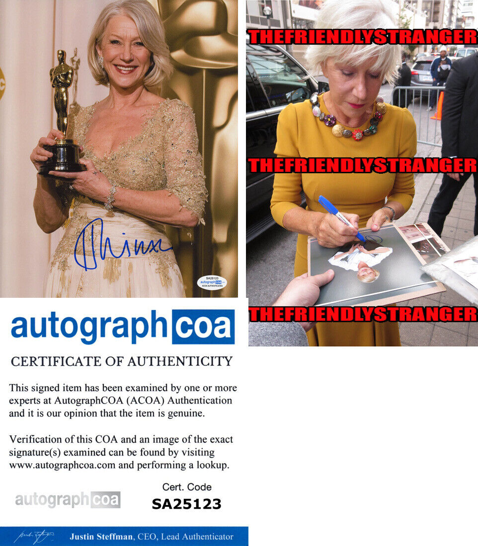 Rare HELEN MIRREN signed Autographed OSCAR