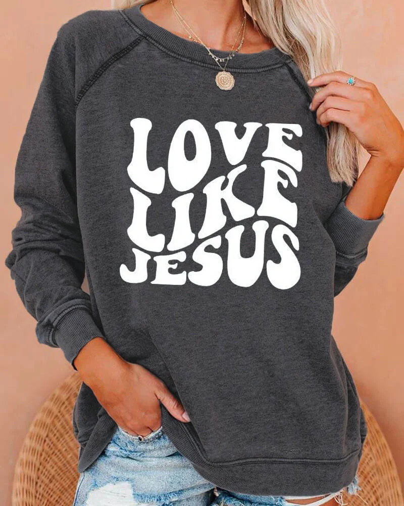 Love Like Jesus Deep Gray Sweatshirt