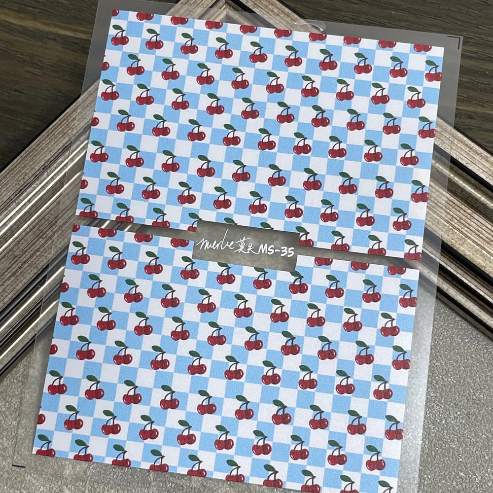 Snack Cracker Fruit Nail Sticker Strawberry 3D Engraved Nail Stickers Quality Nail Art Decorations Nail Decals Design