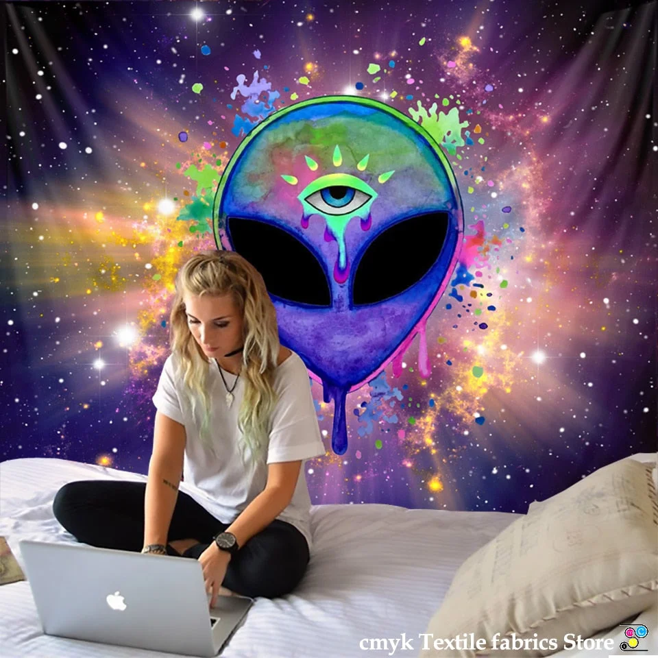 alien witchcraft Tapestry Hippie  Carpet Room Trippy Tapestry Wall Hanging  Witchcraft tapiz Dropship hippie deco wall hanging