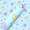 Babyshower Pink Blue Birthday Gift Package Wrapping Paper