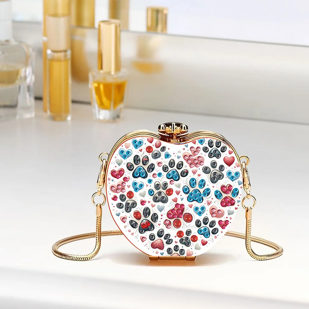 Cat Paw DIY Acrylic Love Art Diamond Painting Coin Purse with Chain for Women