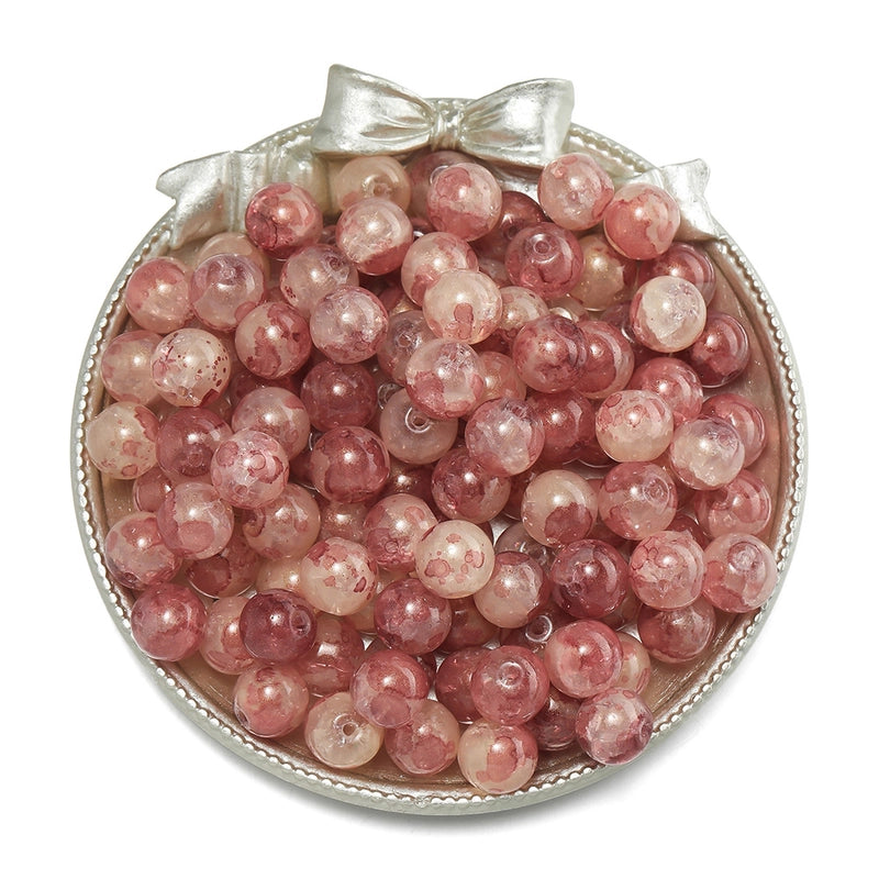 50 PCS/Package Diameter 10mm Diameter 4mm Diameter 8mm Glass Solid Color Jewelry Accessories