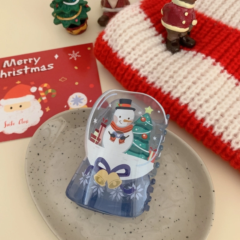 Cute Minimalist Women’s Christmas Tree Santa Claus Arylic Hair Claws