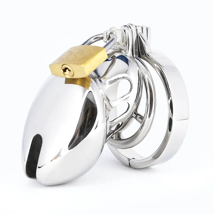 Lockable Chastity Cage with Stainless Steel Spike Ring