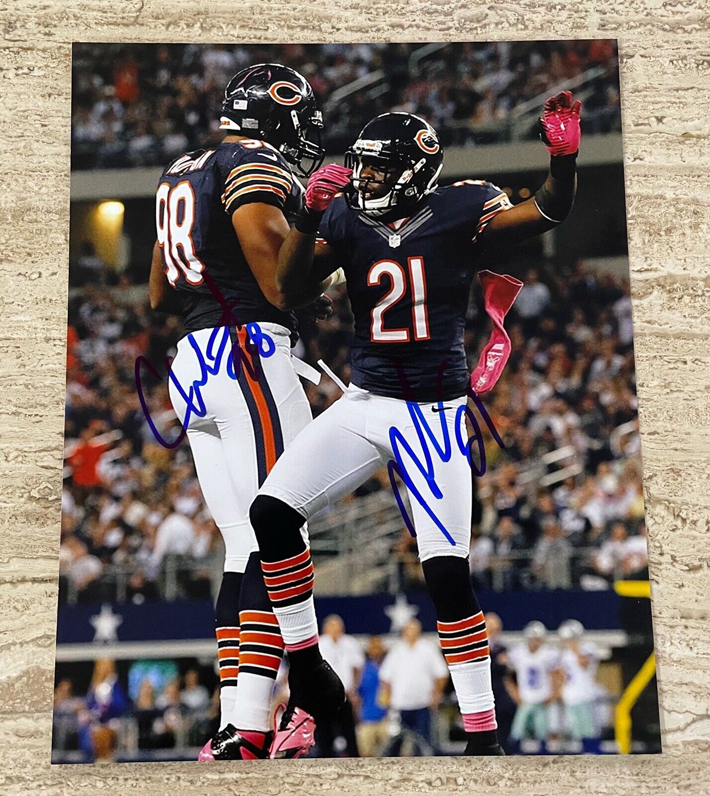 Corey Wootton & Major Wright Chicago Bears Autographed Signed 8X10 Photo Poster painting W/COA