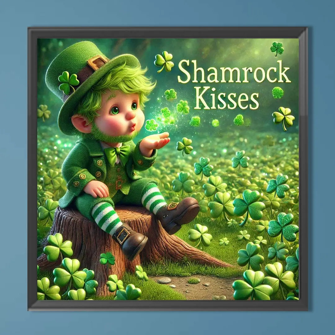 St Patricks Day Elf Full DIY 5D Round Drill Diamond Art Kits for Home Wall Decor 40x40cm