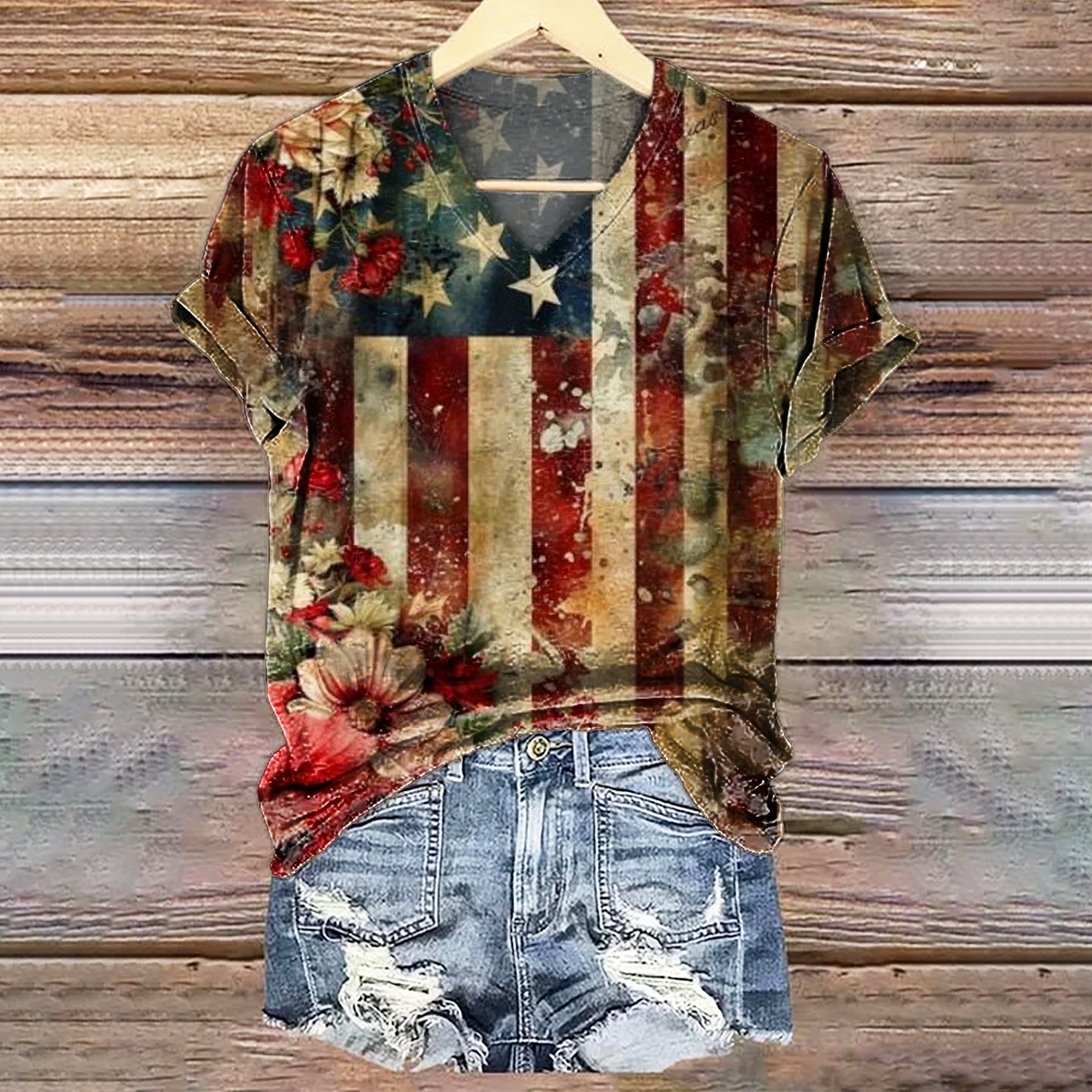 Vintage Stripes - Inspired By Harry Styles - Sustainably Made Women's Short Sleeve Tee main image 1